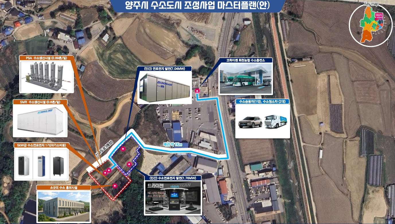 양주 수소도시 조성사업 현황 지도